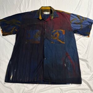 African Stylish Men's Multicolor Button Down Shirt